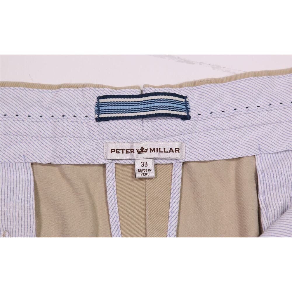 Peter Millar Raleigh Washed Twill Flat Front Cotton Chino Pants 38x31 - Picture 6 of 7